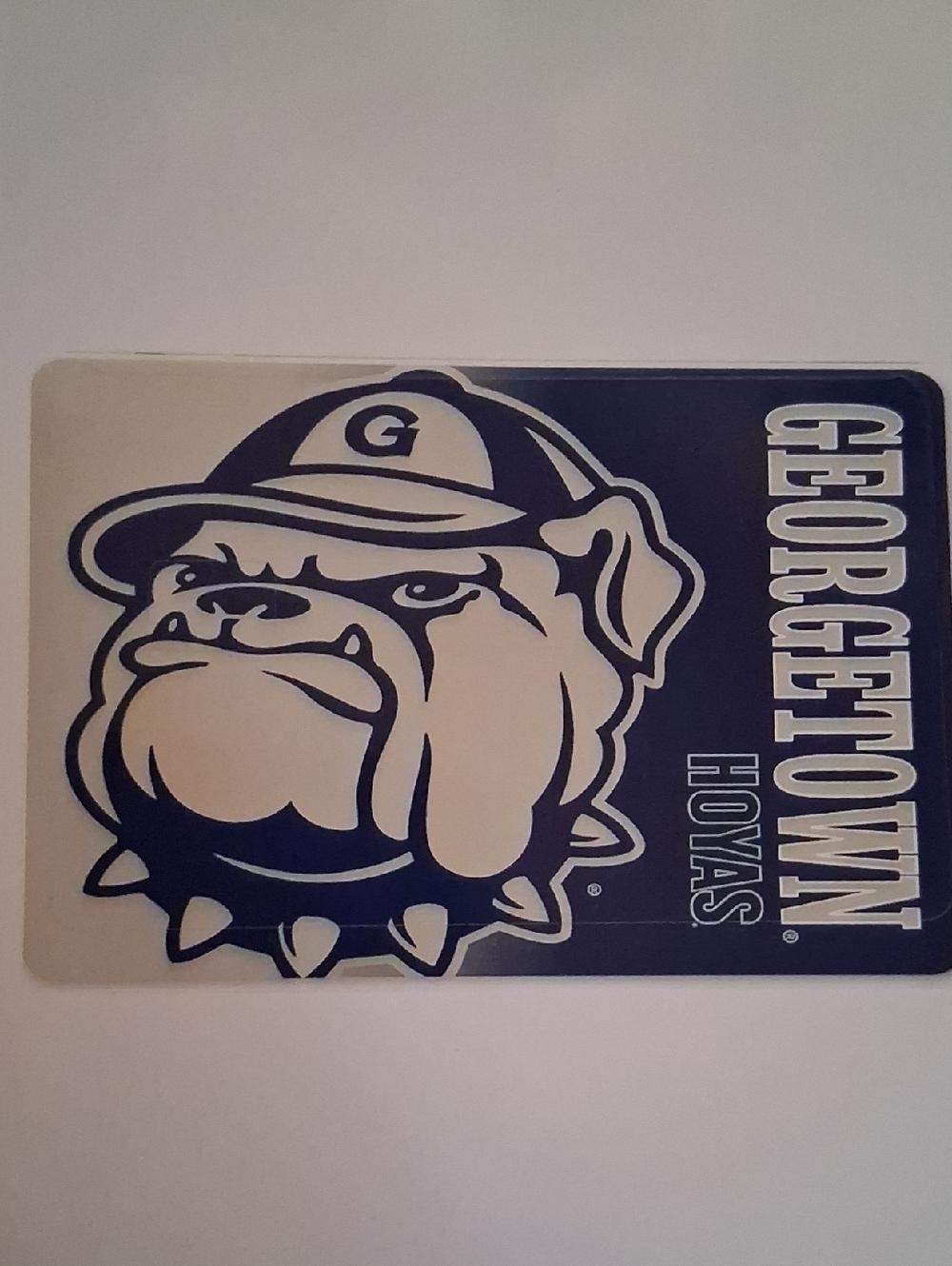 Georgetown Hoyas Navy Bulldog Debit Card Sticky